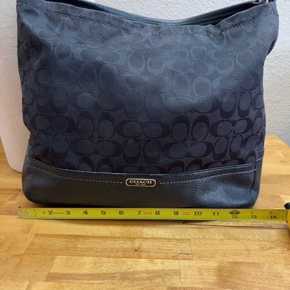 Coach Black Signature Jacquard Taylor Hobo Tote Bag F23279 - Picture 9 of 12